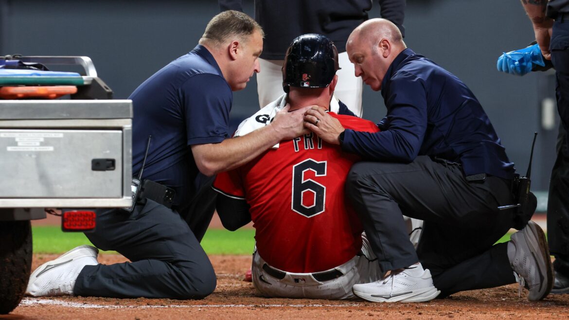 Guardians’ David Fry suffers facial fractures after being hit by 99 mph fastball – The Guardian